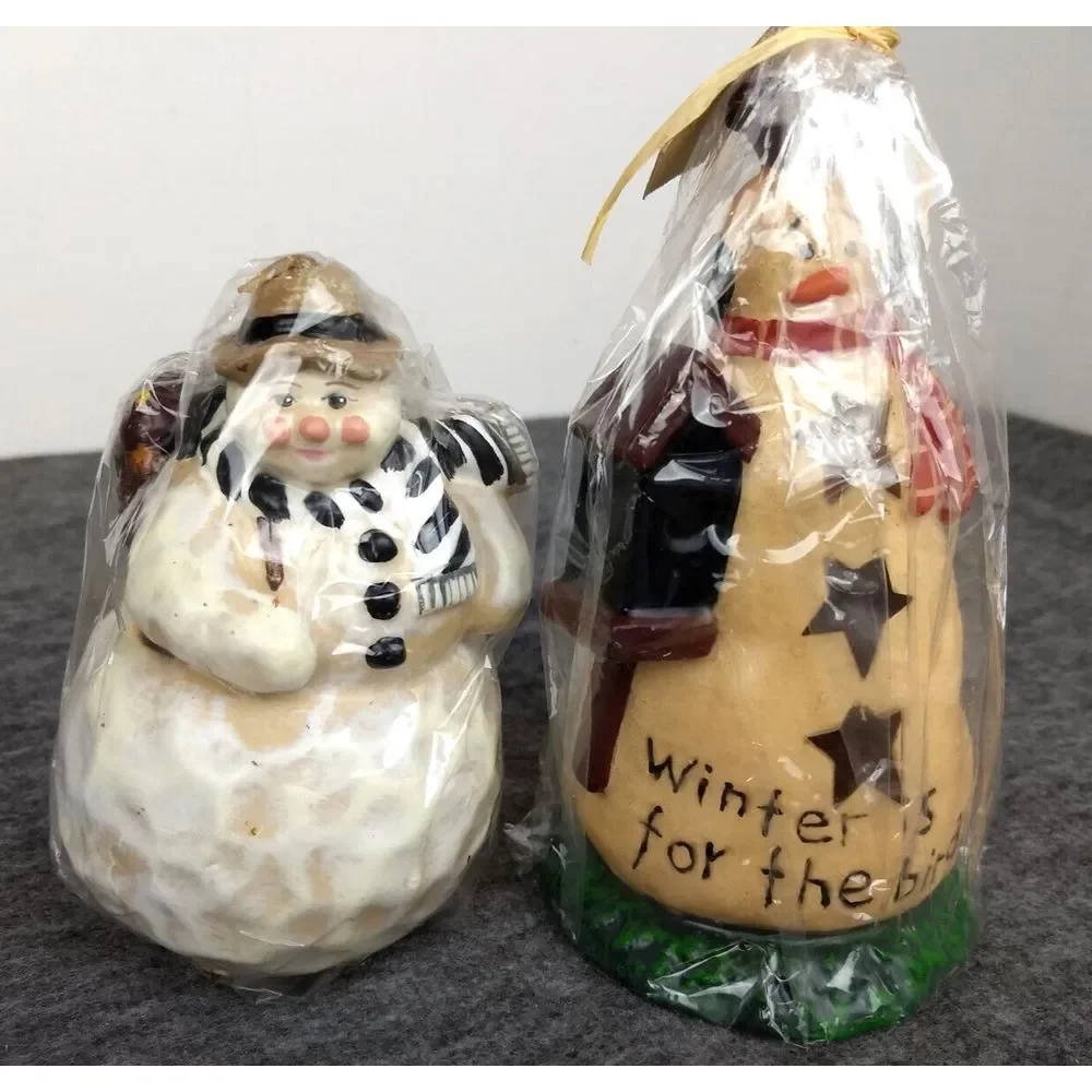 Snowman Christmas‎ Holiday Candles Handmade Lot of 2 Salem Collection NEW SEALED